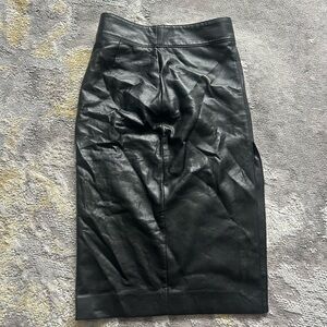 Babaton Black Leather Pencil Skirt
